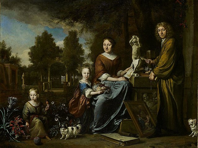 Agneta Block y familia por el pintor Jan Weenix. 